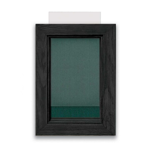 Indoor Enclosed Combo Board, 72"x36", Black Frame/Blue & Medium Grey